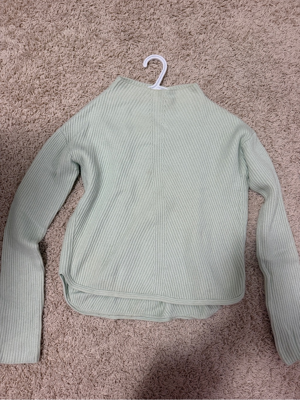 Babaton Mint Green Ribbed Crewneck Sweater